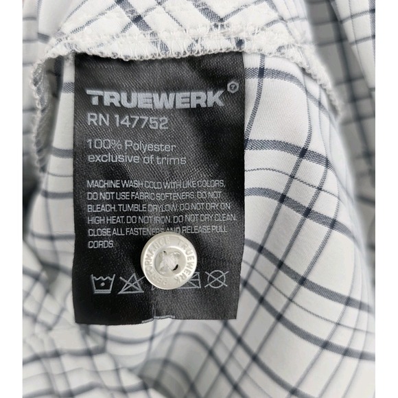 Truewerk Shirt Men Small Button Up Plaid Tech EDO Workwear Polyester Lightweight - Picture 8 of 8